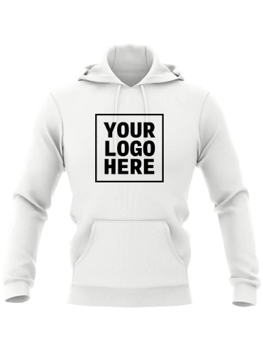 Sublimated White Polyester Fleece Hooded Pullover