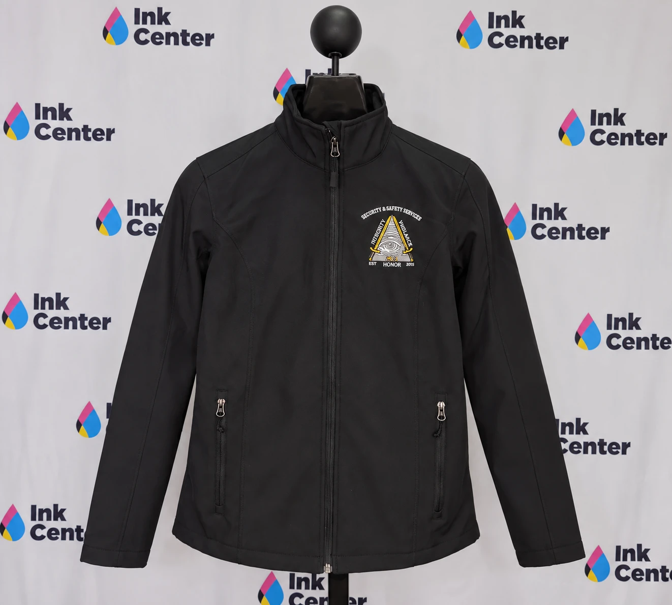 Finished embroidered merchandise photography