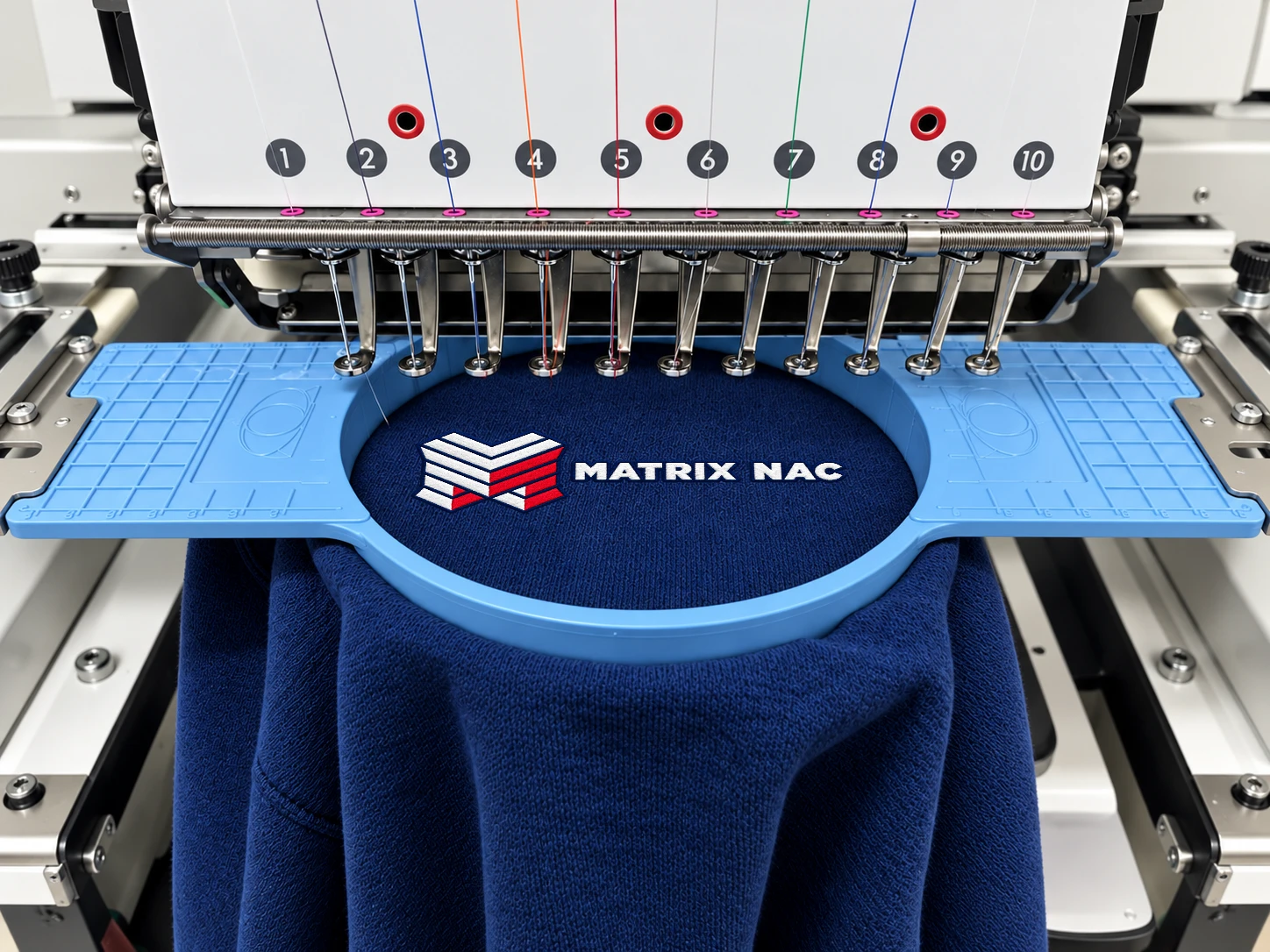 Custom embroidered apparel and headwear