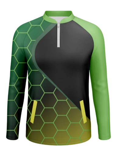 Men's Raglan Round Mock Neck Long Sleeve 1/4 Zip