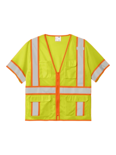 CornerStone ANSI 107 Class 3 Surveyor Mesh Zippered Two-Tone Short Sleeve Vest